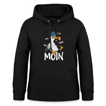 Plattdeutsche Möwe Moin Spruch Nordsee Hipster - Frauen Hoodie - Schwarz - Vorne - AI Model Female 172 light (172cm)