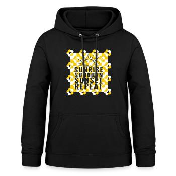 Sonnenaufgang Sonnenbrand Sonnenuntergang Repeat Shirt, Summer Beach - Frauen Hoodie - Schwarz - Vorne - AI Model Female 172 light (172cm)