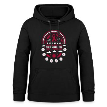 Chemise cancer de la tête et du cou, en avril nous portons - Sweat à capuche Femme - noir - Devant - AI Model Female 172 light (172cm)