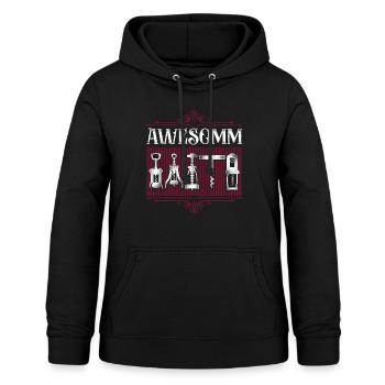 Dégustation de vin de sommelier - Sweat à capuche Femme - noir - Devant - AI Model Female 172 light (172cm)