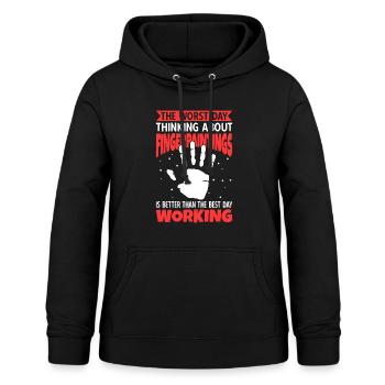 Finger painting - Women's Hoodie - black - Front - AI Model Female 172 light (172cm)