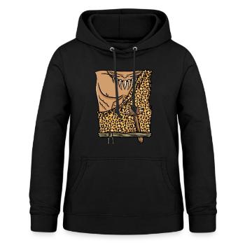 Höhlenmensch Kostüm Halloween - Frauen Hoodie - Schwarz - Vorne - AI Model Female 172 light (172cm)