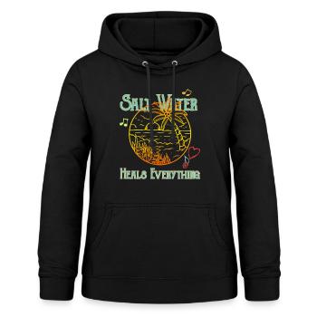 Strandliebhaber-Shirt, Salzwasser heilt alles - Frauen Hoodie - Schwarz - Vorne - AI Model Female 172 light (172cm)