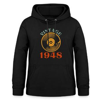 74 birthday born in 1948 - Women's Hoodie - black - Front - AI Model Female 172 light (172cm)