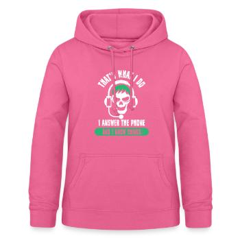 Centre d’appels Téléphoniste Service téléphonique Laboratoire téléphonique - Sweat à capuche Femme - rose - Devant - AI Model Female 172 light (172cm)