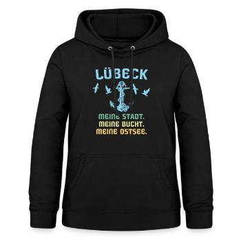Lübeck Sprüche Hansestadt Luebeck - Frauen Hoodie - Schwarz - Vorne - AI Model Female 172 light (172cm)
