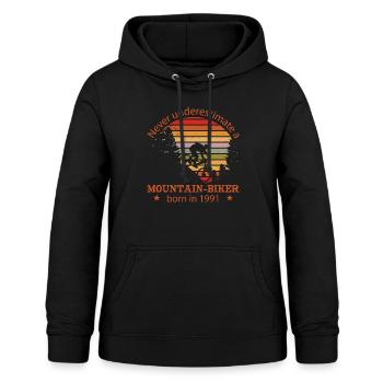 VTT-VTT né en 1991 Anniversaire - Sweat à capuche Femme - noir - Devant - AI Model Female 172 light (172cm)