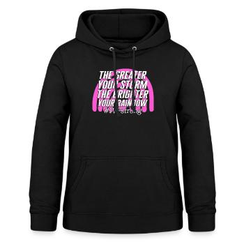 Chemise de jour de récupération de FIV, plus votre tempête est grande - Sweat à capuche Femme - noir - Devant - AI Model Female 172 light (172cm)