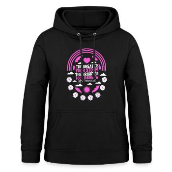 Chemise de jour de récupération de FIV, plus votre tempête est grande - Sweat à capuche Femme - noir - Devant - AI Model Female 172 light (172cm)