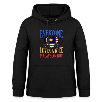 Malaisie - Sweat à capuche Femme - noir - Devant - AI Model Female 172 light (172cm)
