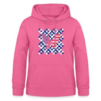 Independence Day Shirt, Freedom America Flagge Cool - Frauen Hoodie - Pink - Vorne - AI Model Female 172 light (172cm)