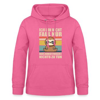 Faultier Arbeitskollege hochmotiviert - Frauen Hoodie - Pink - Vorne - AI Model Female 172 light (172cm)
