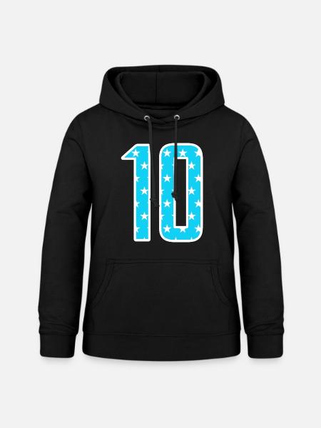 10 Zahl Trikotnummer Team - Frauen Hoodie - Schwarz