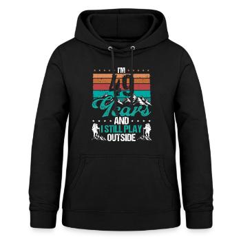 49 Year Old Hiker Mountains Hiking 49 Birthday - Frauen Hoodie - Schwarz - Vorne - AI Model Female 172 light (172cm)