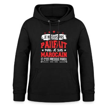 Je Ne Suis Parfait Mais Je Suis Marocain - Sweat à capuche Femme - noir - Devant - AI Model Female 172 light (172cm)