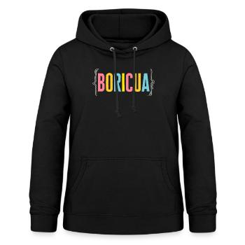 Boricua Shirt, Puerto Rico Flag Patriotic Tee, - Women's Hoodie - black - Front - AI Model Female 172 light (172cm)