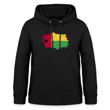 Guinée Bissau Drapeau Grunge Guinée Bissau Drapeau - Sweat à capuche Femme - noir - Devant - AI Model Female 172 light (172cm)