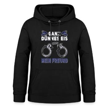Ganz dünnes Eis Polizist Polizeibeamter Polizei - Frauen Hoodie - Schwarz - Vorne - AI Model Female 172 light (172cm)