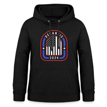 Chemise DeSantis 2024, tee-shirt drapeau USA, Amérique - Sweat à capuche Femme - noir - Devant - AI Model Female 172 light (172cm)