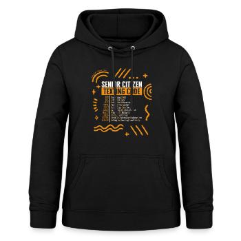 Senioren-SMS-Code-Shirt, lustiger Senior - Frauen Hoodie - Schwarz - Vorne - AI Model Female 172 light (172cm)