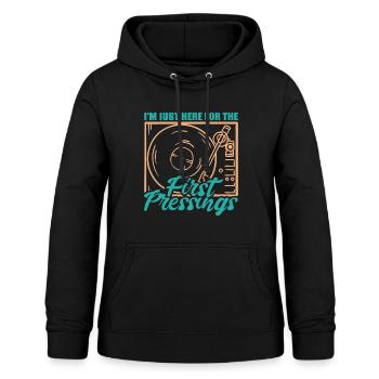 Schallplatte Retro Analog - Frauen Hoodie - Schwarz - Vorne - AI Model Female 172 light (172cm)