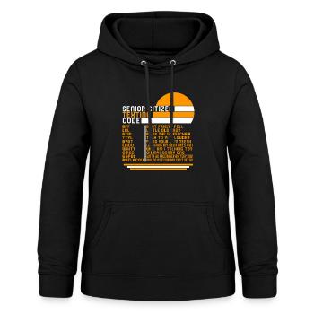 Senioren-SMS-Code-Shirt, lustiger Senior - Frauen Hoodie - Schwarz - Vorne - AI Model Female 172 light (172cm)