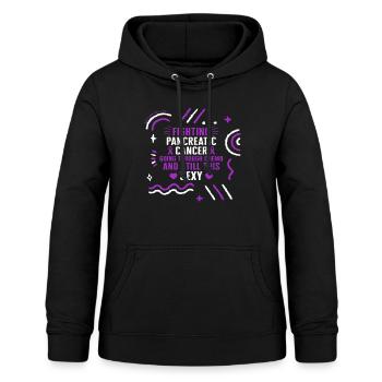 Bauchspeicheldrüsenkrebs-Hemd, geht durch Chemo - Frauen Hoodie - Schwarz - Vorne - AI Model Female 172 light (172cm)