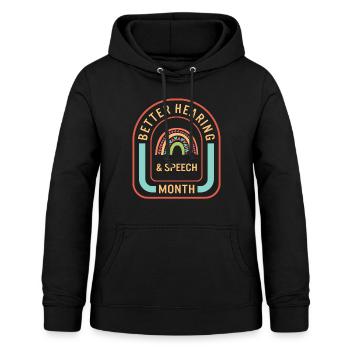 Meilleure audition et discours Mois de la parole Chemise, discours - Sweat à capuche Femme - noir - Devant - AI Model Female 172 light (172cm)