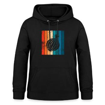 Onion Lover Retro Vegetables Vegan Gift idea - Frauen Hoodie - Schwarz - Vorne - AI Model Female 172 light (172cm)