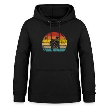 Onion Lover Retro Vegetables Vegan Gift idea - Frauen Hoodie - Schwarz - Vorne - AI Model Female 172 light (172cm)