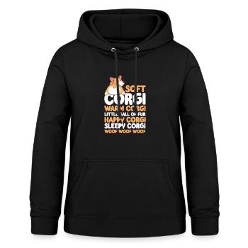Corgi - Sweat à capuche Femme - noir - Devant - AI Model Female 172 light (172cm)