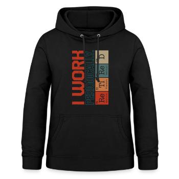 Chemise de chimie, je travaille périodiquement à la retraite nerd - Sweat à capuche Femme - noir - Devant - AI Model Female 172 light (172cm)