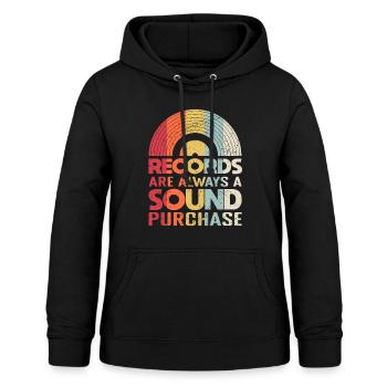 Schallplatten Witz Vinyl Sammler Retro - Frauen Hoodie - Schwarz - Vorne - AI Model Female 172 light (172cm)