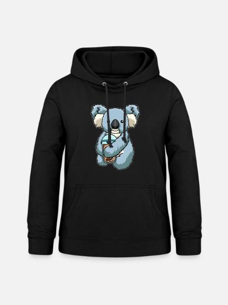 Kawaii Bubble Tea Koala - Frauen Hoodie - Schwarz