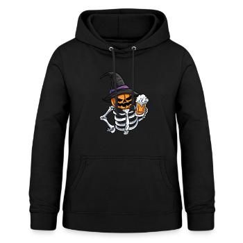 Skeleton Pumpkin Face - Women's Hoodie - black - Front - AI Model Female 172 light (172cm)
