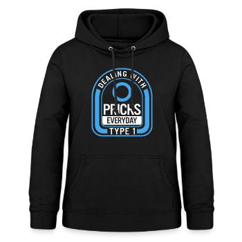Chemise de sensibilisation au diabète, faire face aux piqûres - Sweat à capuche Femme - noir - Devant - AI Model Female 172 light (172cm)