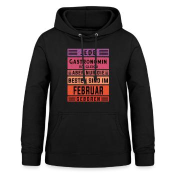 Restaurant Wirt Geburtstag Februar geboren - Frauen Hoodie - Schwarz - Vorne - AI Model Female 172 light (172cm)