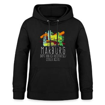 Marburg Sprüche Marburger - Frauen Hoodie - Schwarz - Vorne - AI Model Female 172 light (172cm)