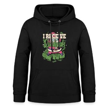 I Receive Dividends - Women's Hoodie - black - Front - AI Model Female 172 light (172cm)