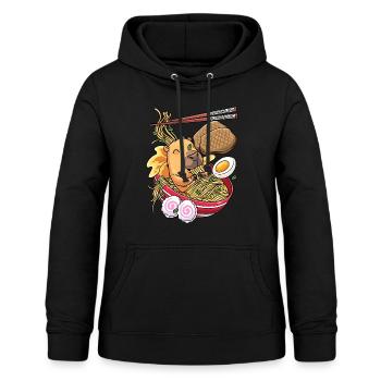 Kawaii Capybara Ramen-nudeln Japanisches Essen - Frauen Hoodie - Schwarz - Vorne - AI Model Female 172 light (172cm)
