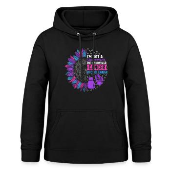 Chemise de sensibilisation au cancer de la thyroïde, je ne suis pas un - Sweat à capuche Femme - noir - Devant - AI Model Female 172 light (172cm)