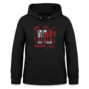Chemise du Mois de la sensibilisation au VIH SIDA, je porte du rouge pour - Sweat à capuche Femme - noir - Devant - AI Model Female 172 light (172cm)