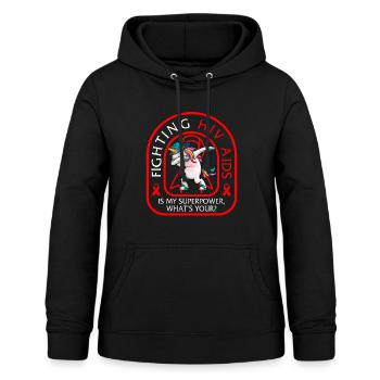 Chemise du Mois de la sensibilisation au VIH sida, Dabbing Unicorn - Sweat à capuche Femme - noir - Devant - AI Model Female 172 light (172cm)