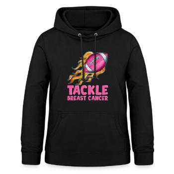 Burstkrebs Tumor Football Bewusstseinsbildung - Frauen Hoodie - Schwarz - Vorne - AI Model Female 172 light (172cm)