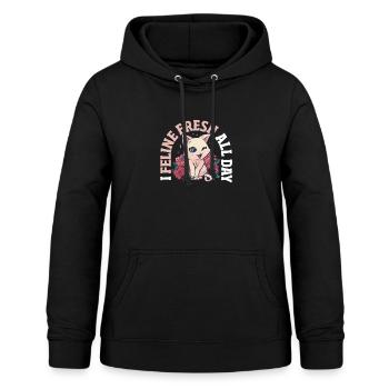 Spring Cat Pet Funny Kitty Feline Strong - Women's Hoodie - black - Front - AI Model Female 172 light (172cm)