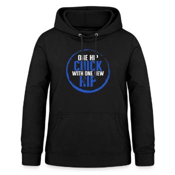 Hüft-OP-Shirt, ein Hüft-Chick-Tee, Bionic - Frauen Hoodie - Schwarz - Vorne - AI Model Female 172 light (172cm)