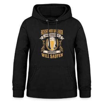 Reicht Mir Das Bier Bruno Saufen Namen - Frauen Hoodie - Schwarz - Vorne - AI Model Female 172 light (172cm)