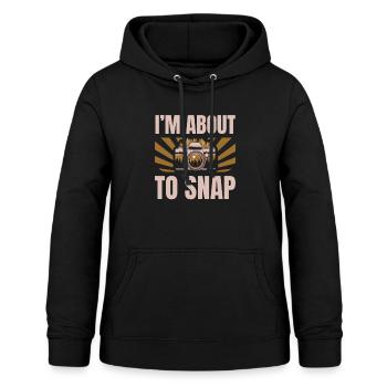 Je suis en train d’embaucher le photographe caméraman-objectif - Sweat à capuche Femme - noir - Devant - AI Model Female 172 light (172cm)
