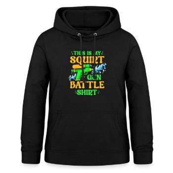 C’est ma chemise de combat Spray Gun - Sweat à capuche Femme - noir - Devant - AI Model Female 172 light (172cm)