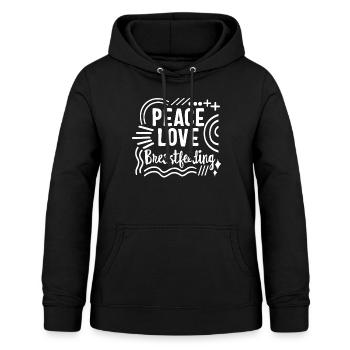 Breast Feeding Shirt, Peace Love Breastfeeding - Women's Hoodie - black - Front - AI Model Female 172 light (172cm)